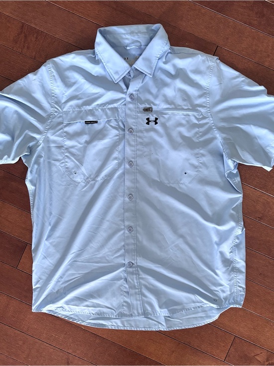 Under Armour Other - Under Armour Light Blue Short-Sleeve Button-Up Performance Shirt Large